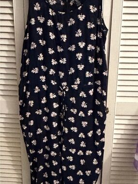 Sleeveless Navy Floral Jumpsuit